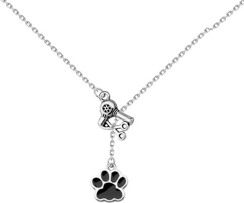 Miniatura 2 de MYOSPARK Collar con colgante de huella de perro - Regalo de peluquero para perros