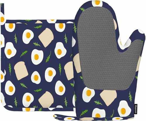 Miniatura 21 de Mxocom Manopla de horno y soporte para olla de gato negro con cabeza de gato fría de silicona, resistente al calor, para cocinar, barbacoa, hornear
