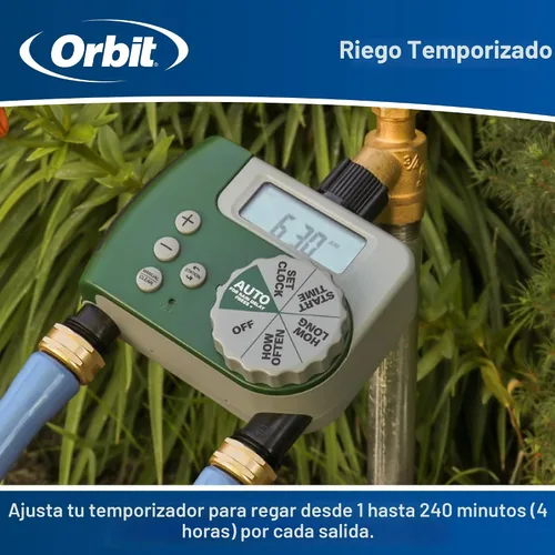 Miniatura 4 de Orbit 58910 Temporizador de riego de manguera digital programable de 2 salidas