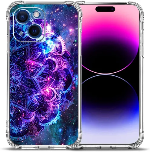 Miniatura 12 de Funda para iPhone 15, colorida mariposa flores protección contra caídas a prueba de golpes TPU cuerpo completo protector resistente a los arañazos
