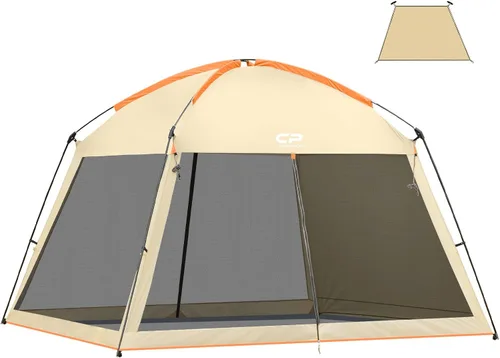 Miniatura 16 de CAMPROS CP Tienda de campaña de casa con pantalla de 10 x 10 pies, toldo con malla de pantalla de malla para patios, actividades de camping al aire