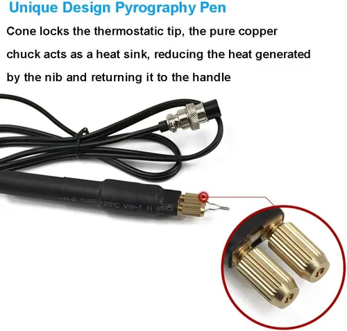 Miniatura 3 de TOPCHANCES Kit profesional de combustión de madera para adultos, 110 V 60 W, kit de herramientas de pirografía con bolígrafo y 20 puntas