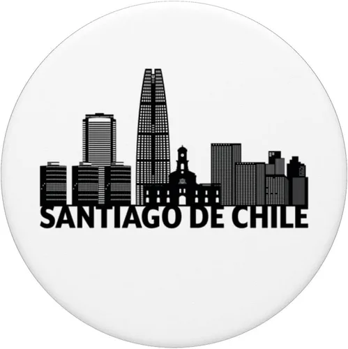 Miniatura 3 de Santiago de Chile City Skyline Silhouette Outline Sketch PopSockets Swappable PopGrip
