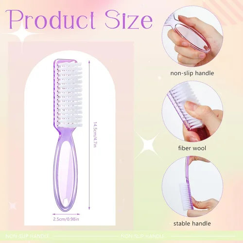 Miniatura 3 de Patelai 30 cepillos de uñas para limpieza de uñas, cepillo de limpieza de pedicura para dedos de manos y uñas (negro)