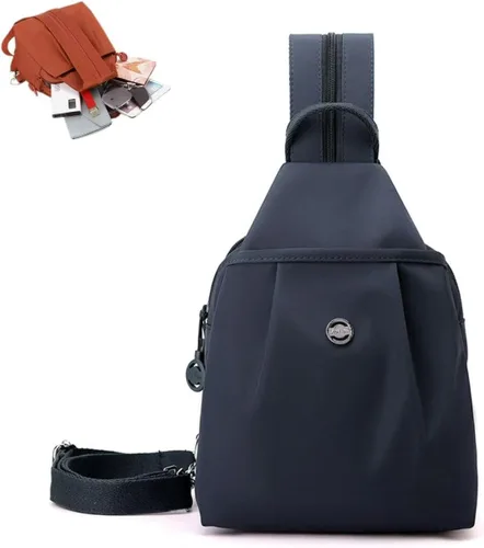 Bolsa de viaje impermeable de 2 vías, mochila convertible, bolsa de trabajo antirrobo para mujer, 11.8x8.3x5.5 in, Azul, Grande, Minimalista
