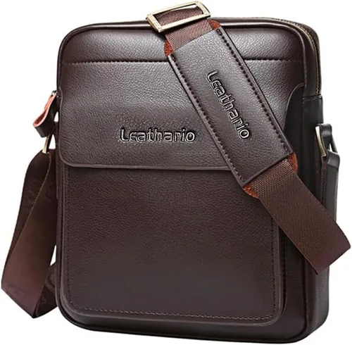 Leathario Bolso cruzado de cuero para hombre, bolso de hombro para hombre, bolso de mensajero para trabajo, negocios, viaje