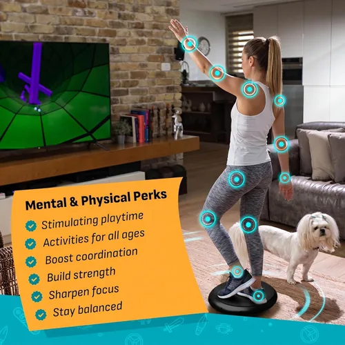 Miniatura 3 de GoBalance Board - Tabla de equilibrio habilitada para la aplicación. Sensor Bluetooth inteligente, 12 juegos interactivos gratis: entrenamiento