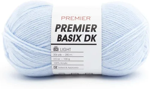 Miniatura 44 de Premier Yarns Basix Hilo DK, hecho de acrílico, hilo ideal para ganchillo y tejido, lavable a máquina, rosa camafeo, 3.5 onzas, 306 yardas Rosa Cameo