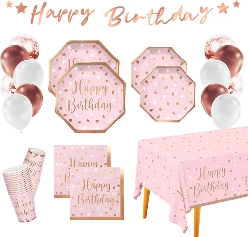 Miniatura 17 de Suministros para fiestas musicales, platos de papel desechables, servilletas, vasos, mantel y pancarta para niñas y niños, decoración de cumpleaños