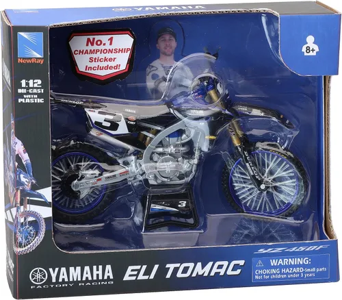 Miniatura 2 de Yamaha YZ450F Championship Edition Motocicleta #3 Eli Tomac Yamaha Factory Racing 1/12 Modelo fundido a presión por New Ray