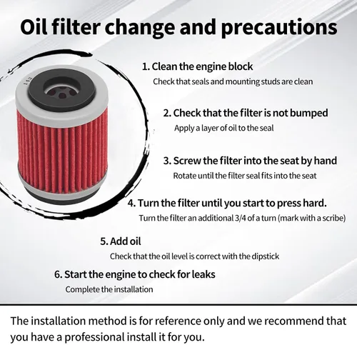 Miniatura 2 de 143 Filtro de aceite para Yamaha TTR 230 YFM200 YFM225 Moto-4 200 225 YFM230 YFM250 Bear Tracker 230 250 YFM250 Big Bear Bruin 230 YFM250 Moto-4 19