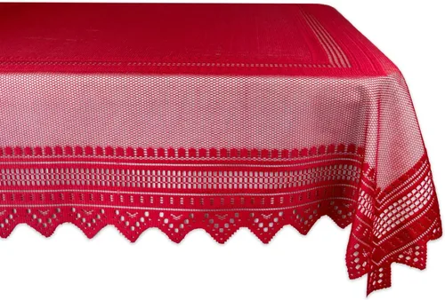 Miniatura 11 de DII Home Essentials 100% poliéster, lavable a máquina, Shabby Chic, mantel vintage o superposición de 63 pulgadas, redondo, encaje floral Negro