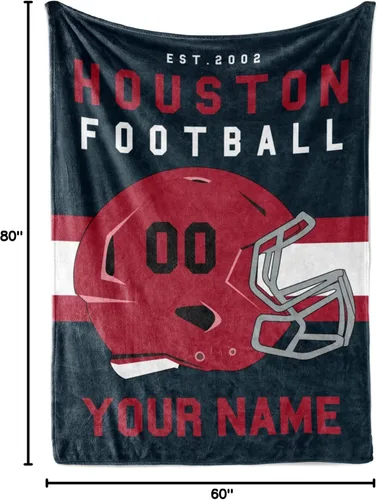 Miniatura 79 de Manta personalizada para fanáticos del fútbol americano – Se envía al día siguiente – Hecha en Estados Unidos – Manta de vellón personalizada