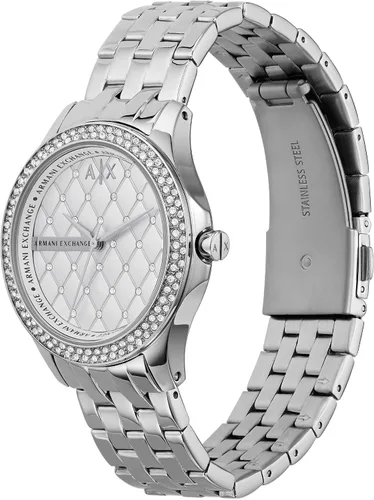 Miniatura 4 de AX ARMANI EXCHANGE Reloj de acero inoxidable plateado de tres manecillas para mujer (Modelo AX5215), plateado Glitz