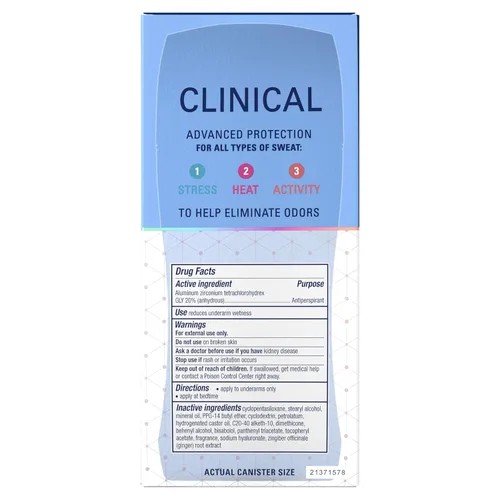 Miniatura 10 de Secret Clinical Strength 100HR - Desodorante antitranspirante sólido invisible para mujeres, libre y sensible, 3 veces protección contra el estrés