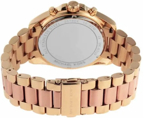 Miniatura 4 de Michael Kors Reloj Ladies Mini Bradshaw 36mm Tamaño de Caja Cuarzo Movimiento Cronógrafo Pulsera de Acero Inoxidable Tono dorado/rubor