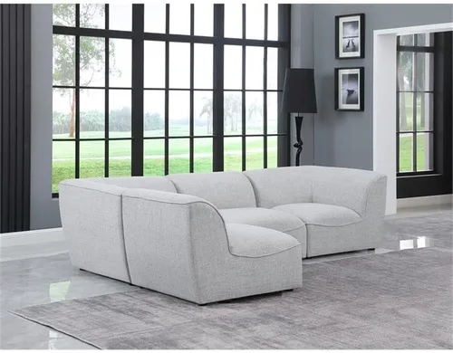 Miniatura 2 de Meridian Furniture Miramar Collection Modern Seccional modular tapizado con textura de lino contemporáneo, 109 pulgadas de ancho x 71 pulgadas