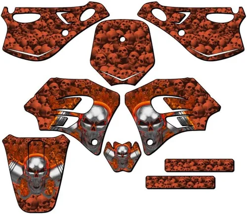 Miniatura 5 de 1998-2001 SX 65 Flaming Gearhead Orange Senge Graphics Base Kit Compatible con KTM