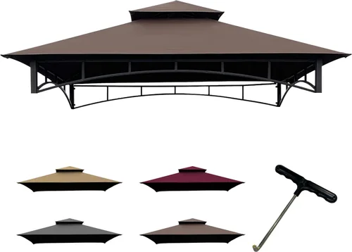 Miniatura 11 de Coastshade - Cubierta de repuesto para cenador de parrilla modelo #L-GG001PST-F, toldo de barbacoa de 8x5, solo para cenadores de parrilla (gris)