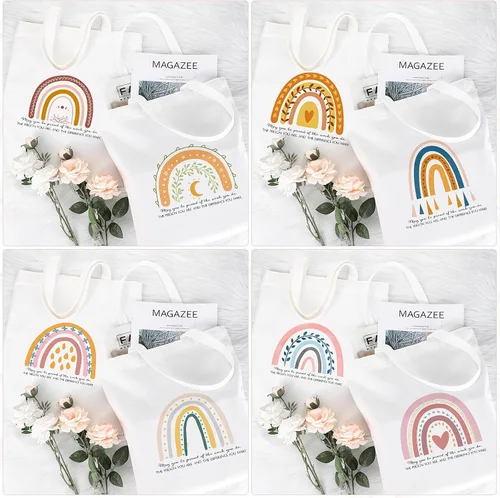Miniatura 6 de Sadnyy 20 bolsas de lona arcoíris para profesores y empleados, regalo inspirador con cremallera para oficina, escuela