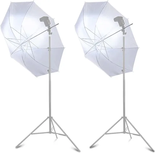 Miniatura 2 de Paquete de 2 kits de iluminación para paraguas de fotografía, 2 paraguas suave blanco translúcido de 43 pulgadas para estudio/exterior para fotos