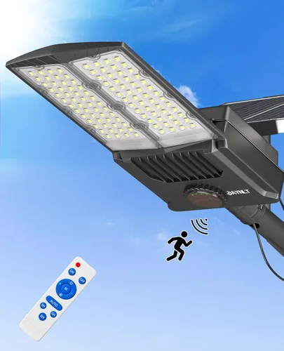 Miniatura 13 de JAYNLT Y-9000W Luces solares de calle para exteriores, 6500K 700000LM Luces de estacionamiento de alta potencia comerciales del atardecer al