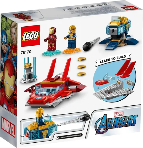Miniatura 3 de LEGO Marvel Avengers Iron Man vs. Thanos 76170 Genial, juguete coleccionable de construcción de superhéroes para niños con las minifiguras de Marvel