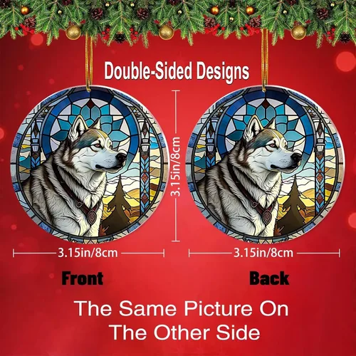 Miniatura 5 de Regalos de Malamute de Alaska - Adorno Navideño de Perro de Alaska 2025 Regalos de Perro de Alaska para Mujeres, Adorno de Malamute de Alaska