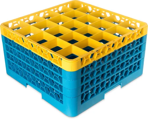 Miniatura 70 de Carlisle FoodService Products RG9-214 OptiClean Estante de vidrio con 9 compartimentos con 2 extensores, 7.12 pulgadas, polipropileno, azul