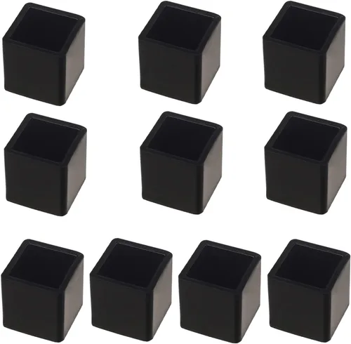 12 piezas de 0.79 x 0.79 pulgadas de plástico para pies cuadrados, protector de suelo deslizante para muebles, reduce el ruido, evita arañazos,