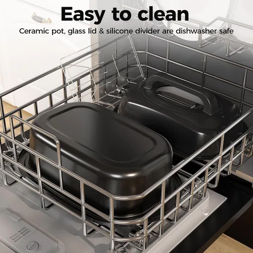Miniatura 8 de Horno tostador de 18 cuartos de galón con tapa de autohilvanado, horno eléctrico de pavo de acero inoxidable de 1450W con asas de tacto frío, Negro