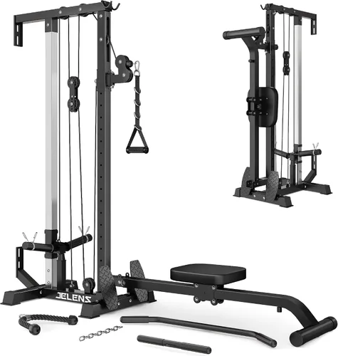 Miniatura 11 de JELENS RC01 - Máquina plegable LAT desplegable con asiento ajustable, estación de cable de montaje en pared con 16 posiciones ajustables, máquina
