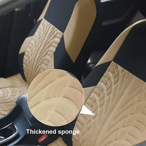 Miniatura 4 de BESULEN Fundas de asiento delantero de automóvil, 2 piezas protectores de asiento de cubo de poliéster, suaves y transpirables, cojines de asiento