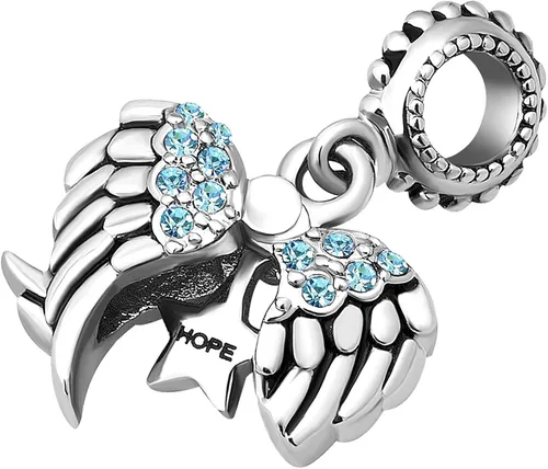 Miniatura 3 de Chili Jewelry Alas de ángel con dije de estrella de esperanza que se abre compatible con pulseras Pandora