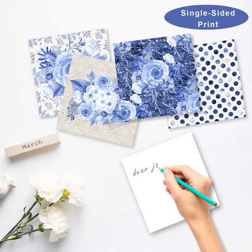 Miniatura 2 de 28 hojas de papel para álbumes de recortes, papeles especiales florales para álbumes de recortes de 160 g / m², paquete de papel para manualidades