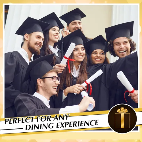 Miniatura 7 de Amylove Mantel de plástico 2026 negro y dorado a granel, mantel de graduación redondo de 84 pulgadas impermeable para aniversario, graduación