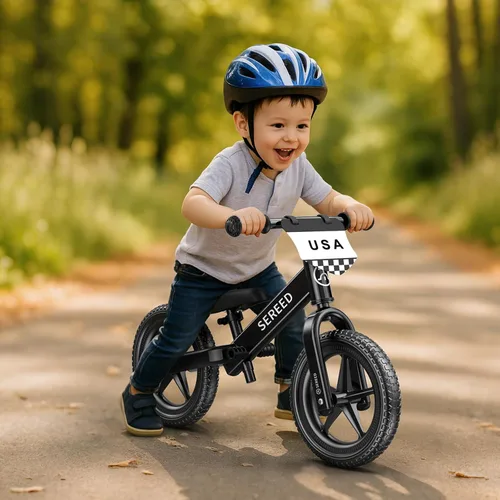 Miniatura 8 de SEREED Bicicleta de equilibrio para niños de 2 a 5 años, sin pedales, ajuste sin herramientas, regalo para niñas de 2 a 3 años, placa personalizable