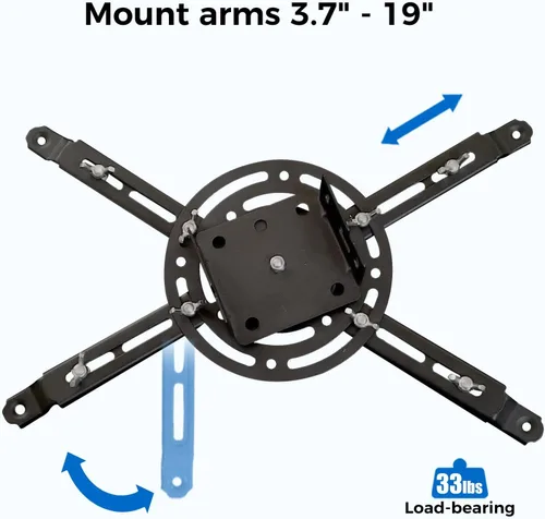 Miniatura 5 de Soporte para proyector, altura ajustable de 55 a 79 pulgadas, soporte de techo universal de movimiento completo, peso máximo de 22 libras y brazos