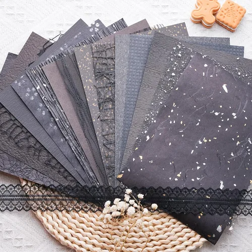 15 piezas hechas a mano para álbumes de recortes, papel texturizado para manualidades, hojas A5, mezcla especial para álbumes de recortes, diario,