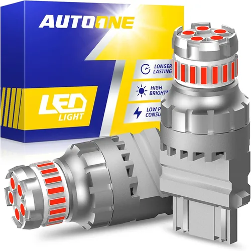 Miniatura 15 de AUTOONE Bombilla LED roja 1157 para luces de freno, bombillas LED BAY15D 2057 2357 7528 para luz trasera, 300% más brillantes, Canbus listas