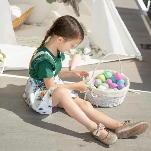 Miniatura 3 de Felix & Flora Zapatos de vestir para niñas pequeñas - Zapatos planos Mary Jane para niñas de flores, zapatos de ballet para fiestas y bodas