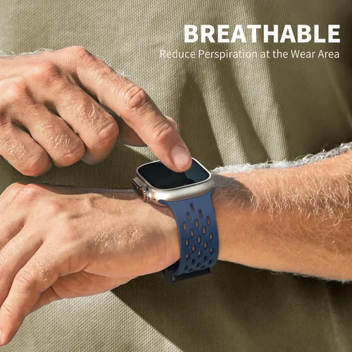 Miniatura 7 de Correa deportiva magnética antisudor para Apple Watch, correas de silicona impermeable y transpirable. Para compatible con iWatch Ultra SE Series