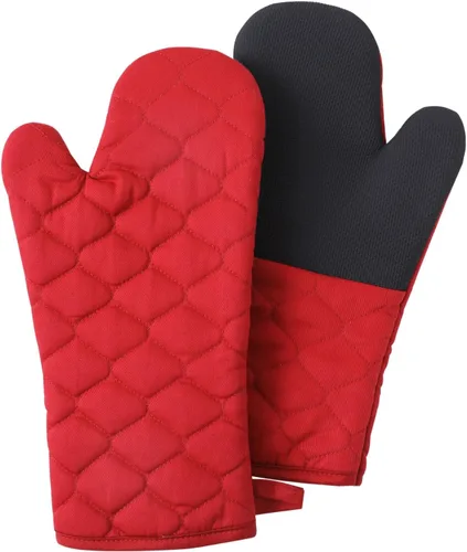 Miniatura 7 de Glynniss Guantes de horno resistentes al calor, 2 guantes de silicona para horno, superficies de agarre antideslizantes, guantes de cocina para Vino