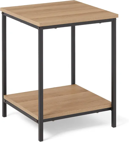Miniatura 9 de Amazon Basics Mesa de centro rectangular con estante inferior, mesa central para sala de estar, de madera, 19.9" P x 31.5" A x 16.5" Al Roble