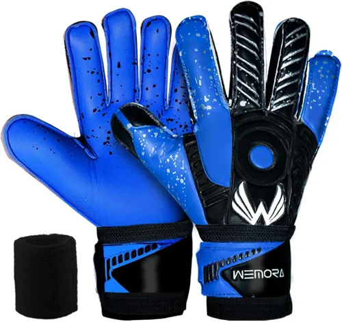 Guantes de Portero de Fútbol Fingersave para Niños, Jóvenes y Adultos con Palma de Agarre Fuerte de 7.5MM, Espinas Flexibles en los Dedos Guantes de