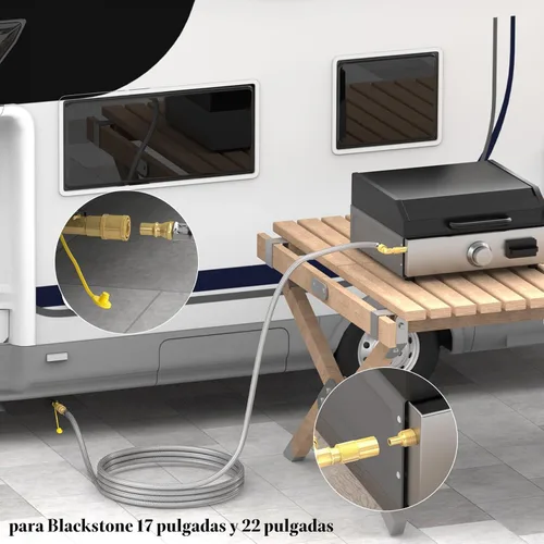 Miniatura 6 de Manguera de conexión rápida de propano de 12 pies para RV a parrilla de gas, manguera de propano de conexión rápida para RV de 1/4 pulg. hembra
