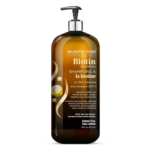 Miniatura 2 de Majestic Pure Biotin Shampoo - Champú voluminizador para la caída del cabello - con bloqueador DHT-3 - Hidratante y nutritivo - Sin sulfato