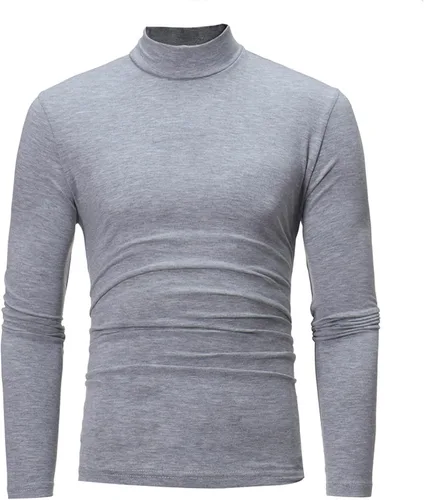 Miniatura 8 de Muscularfit Suéteres casuales para hombre, cuello alto, manga larga, tejido de punto grande y alto, forro polar, suéteres cálidos