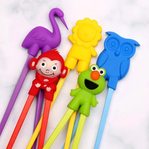Miniatura 6 de Palillos de entrenamiento para niños, adultos y principiantes - Juego de 5 pares de palillos con ayudante de palillos de aprendizaje acoplable