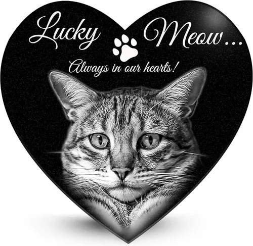 Miniatura 13 de ADFSTONE Piedras conmemorativas para mascotas en forma de corazón de 10 pulgadas, regalos personalizados de recuerdo de perros, placa de duelo